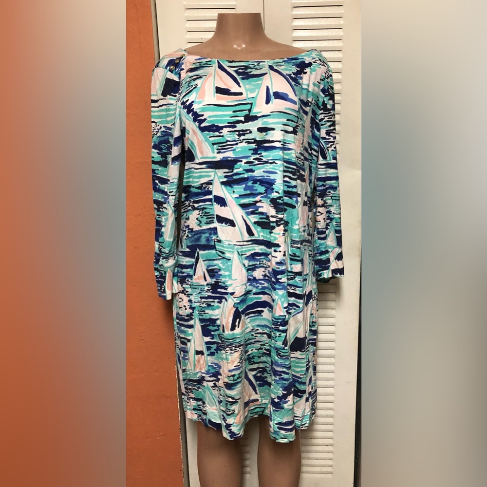 Lilly Pulitzer Blue and Pink Sailboat Dress